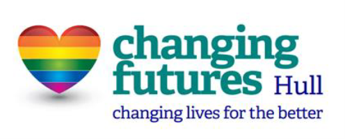 A rainbow heart logo for Changing Futures Hull